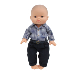 2-delig setje boy blauw stip blouse